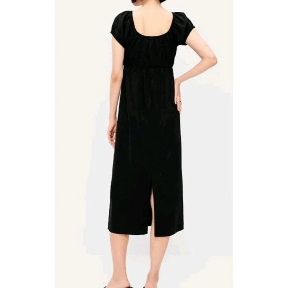 NWT Women's Old Navy Short Sleeve Scoop Neck Midi Dress Size S Black